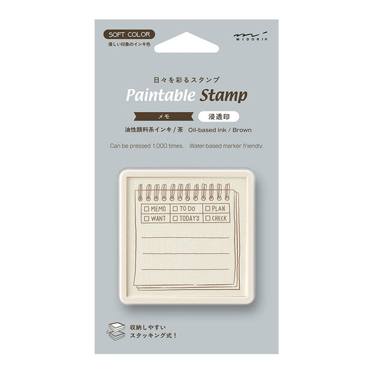 Midori Paintable Stamp - Soft Color - Memo