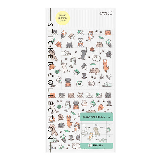 Midori Planner Sticker Sheet - Lined Cat