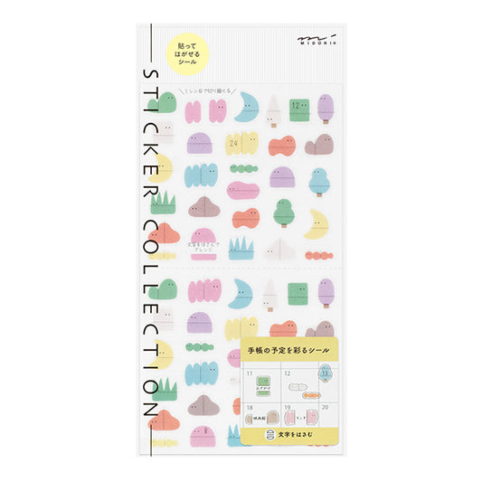 Midori Planner Sticker Sheet - Side-Frame Loose Illustration