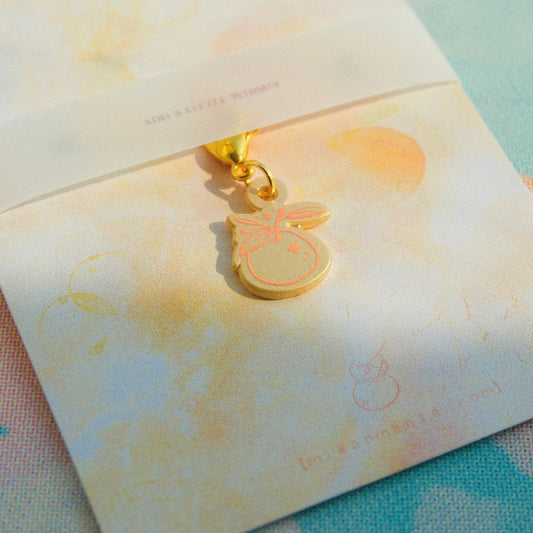 mikan manta - Painted Brass Charm - Mikan