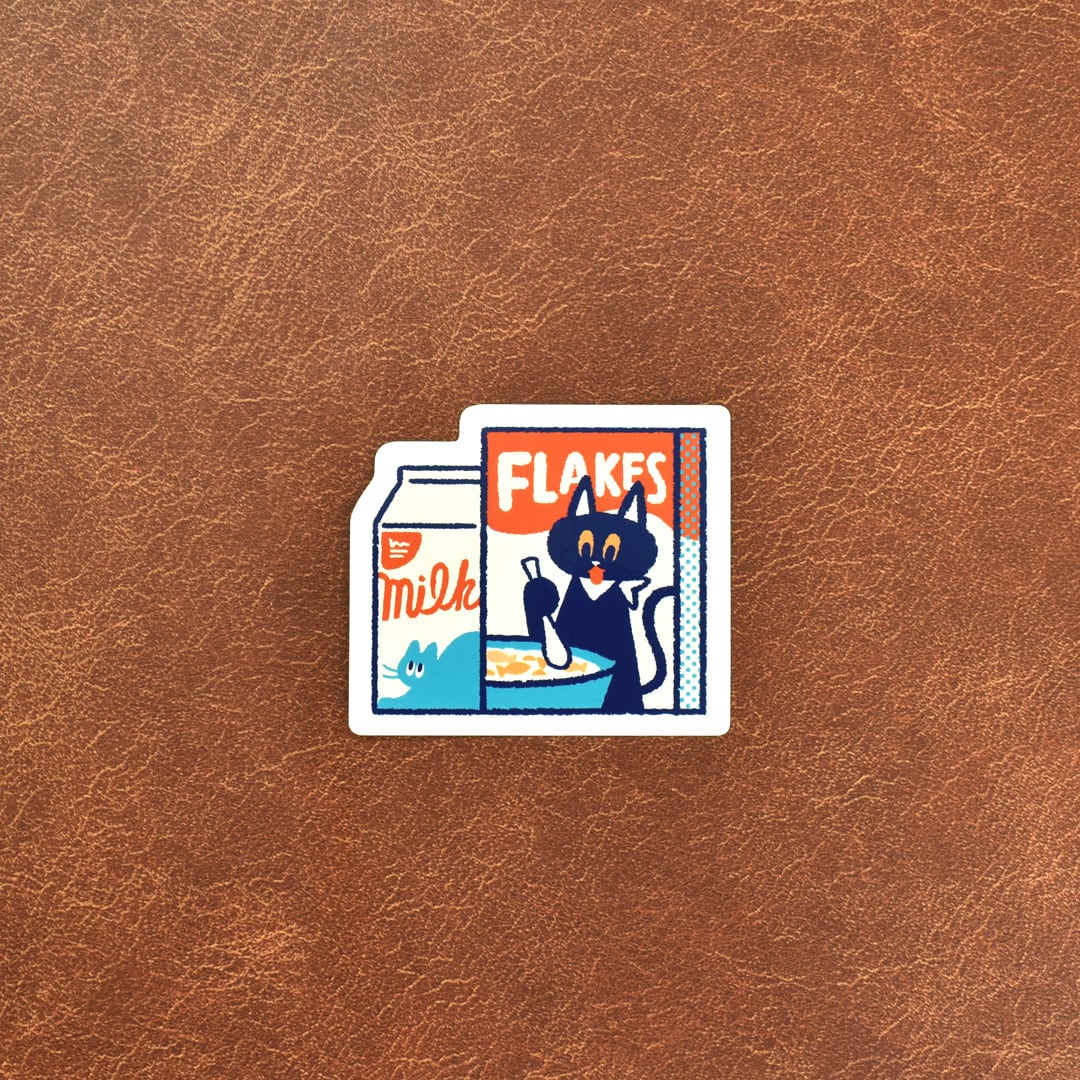 Papier Platz x ob1toy - Die-Cut Sticker - NyanNyan MART - Milk & Flakes