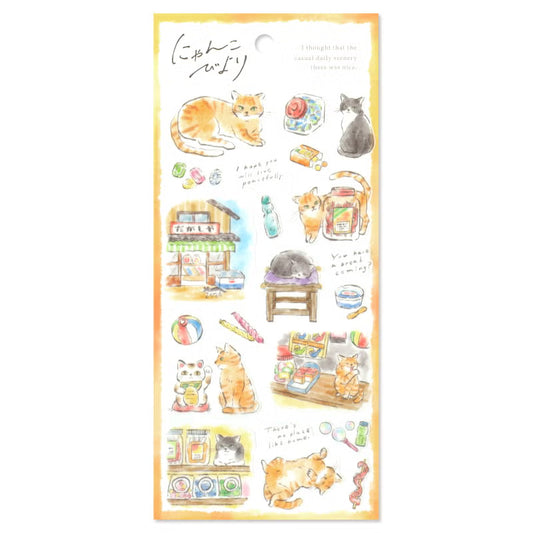Mind Wave Nyanko Biyori Sticker Sheet - Candy Store