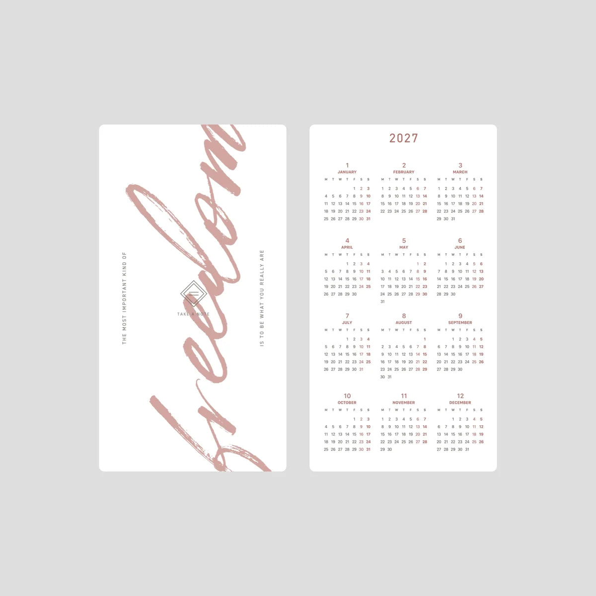 Take A Note - 2027 Mini Planner - A6