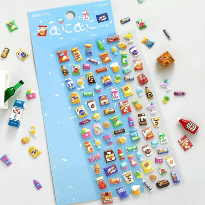 BGM 3D Sticker Sheet - Muni-Muni Vol.2 - Mini Snacks