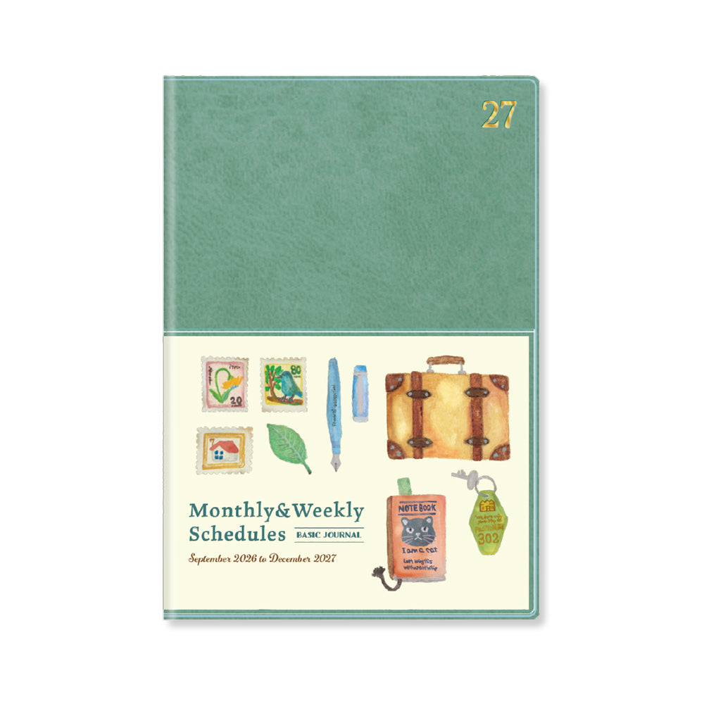 RYU-RYU 2027 B6 Monthly & Weekly Planner - Mint Green