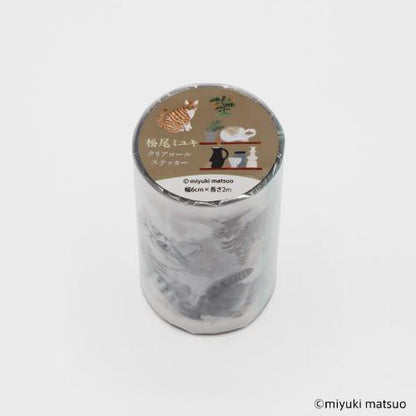 Komamono Creative x Miyuki Matsuo - Clear Sticker Roll - Cat