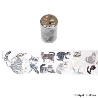 Komamono Creative x Miyuki Matsuo - Clear Sticker Roll - Cat