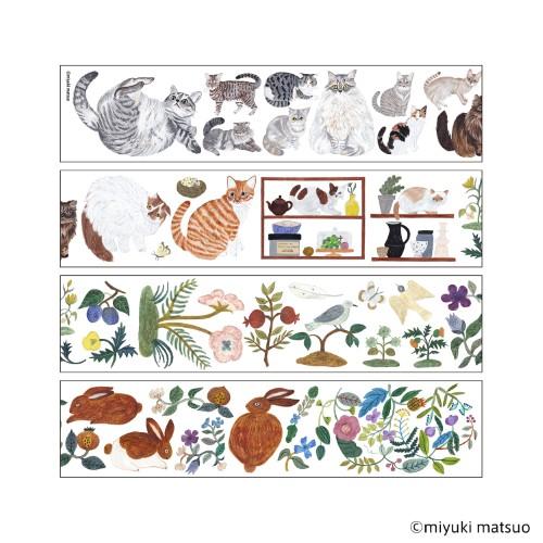 Komamono Creative x Miyuki Matsuo - Clear Sticker Roll - Cat