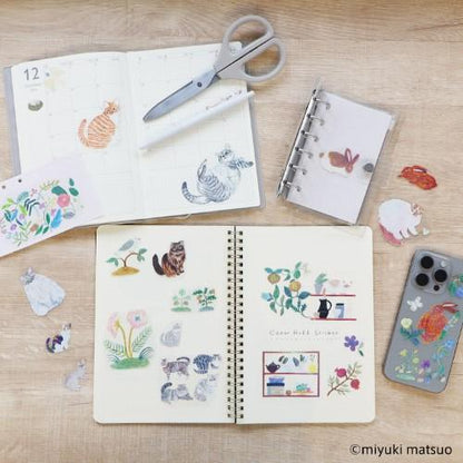 Komamono Creative x Miyuki Matsuo - Clear Sticker Roll - Cat