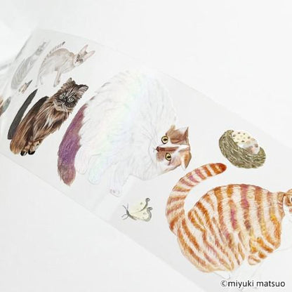Komamono Creative x Miyuki Matsuo - Clear Sticker Roll - Cat