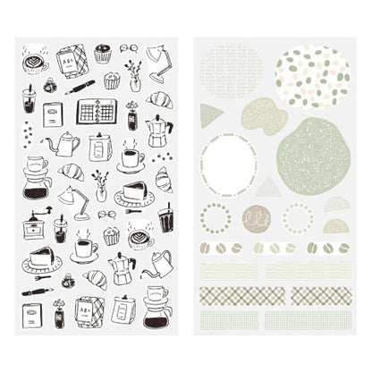Midori Planner Sticker Sheet - Monotone Cafe
