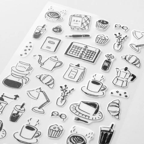 Midori Planner Sticker Sheet - Monotone Cafe