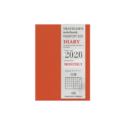 TRAVELER'S Passport Size Refill - 2026 Monthly