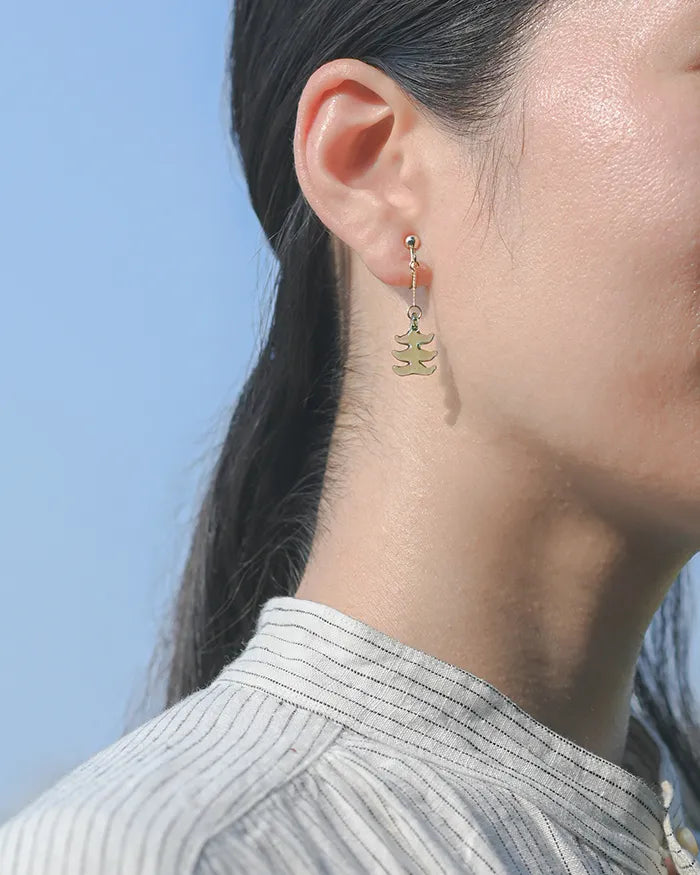 HARIO Lampwork Factory x Iida Umbrella Store - Glass Clip-on Earrings - Mori