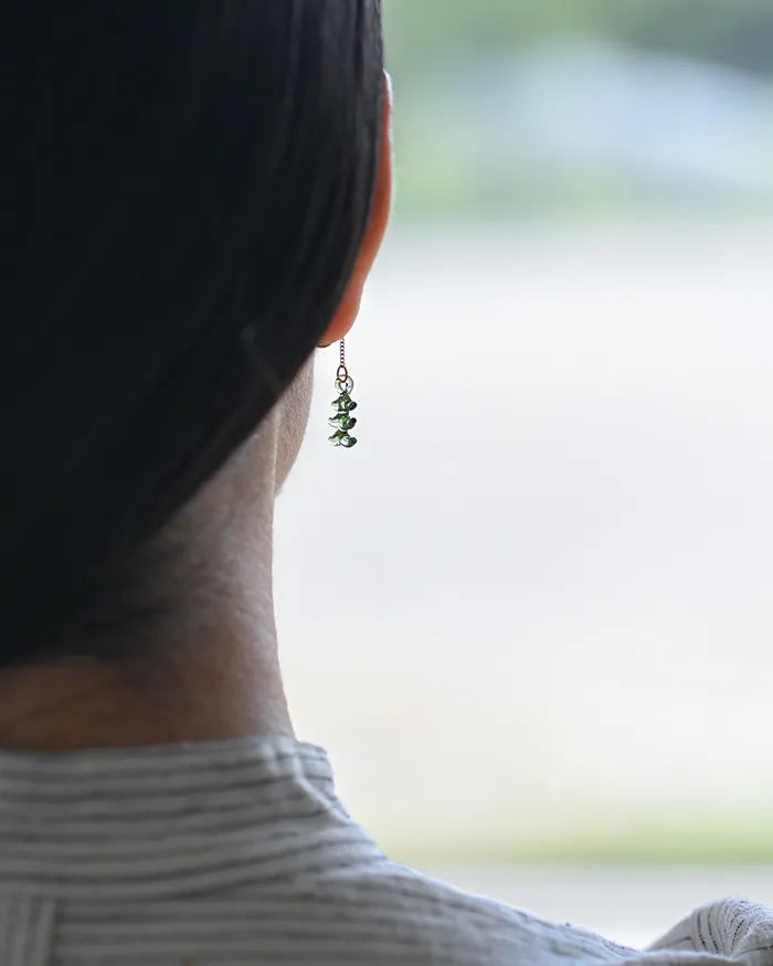 HARIO Lampwork Factory x Iida Umbrella Store - Glass Clip-on Earrings - Mori