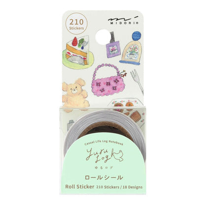 Midori Yuru Log Roll Sticker - Motifs