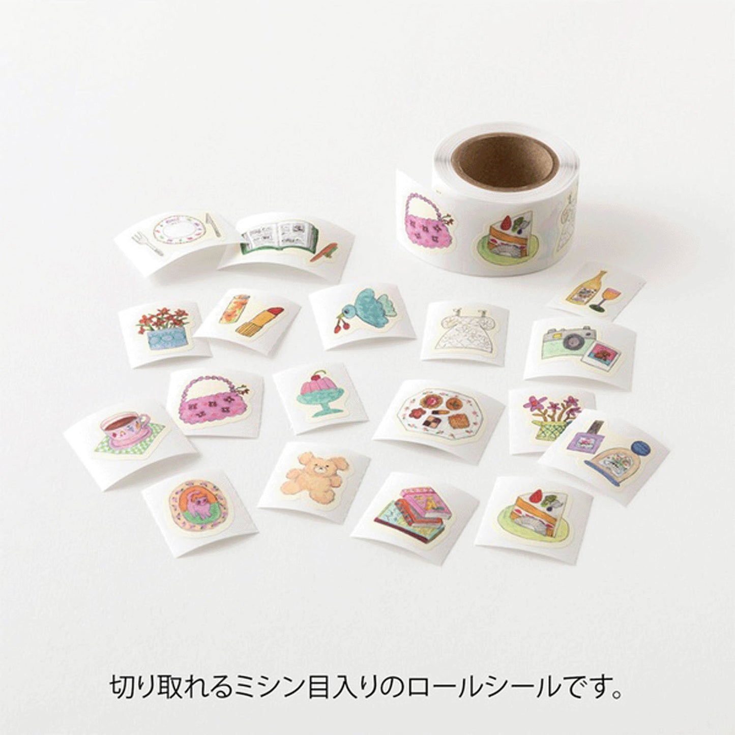Midori Yuru Log Roll Sticker - Motifs