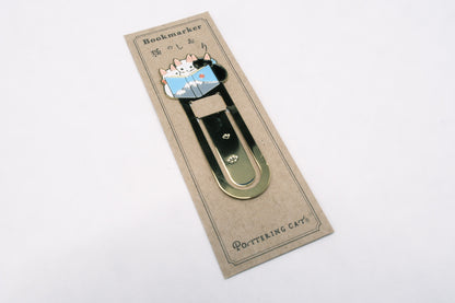 Pottering Cat Bookmark - Fuji Mountain