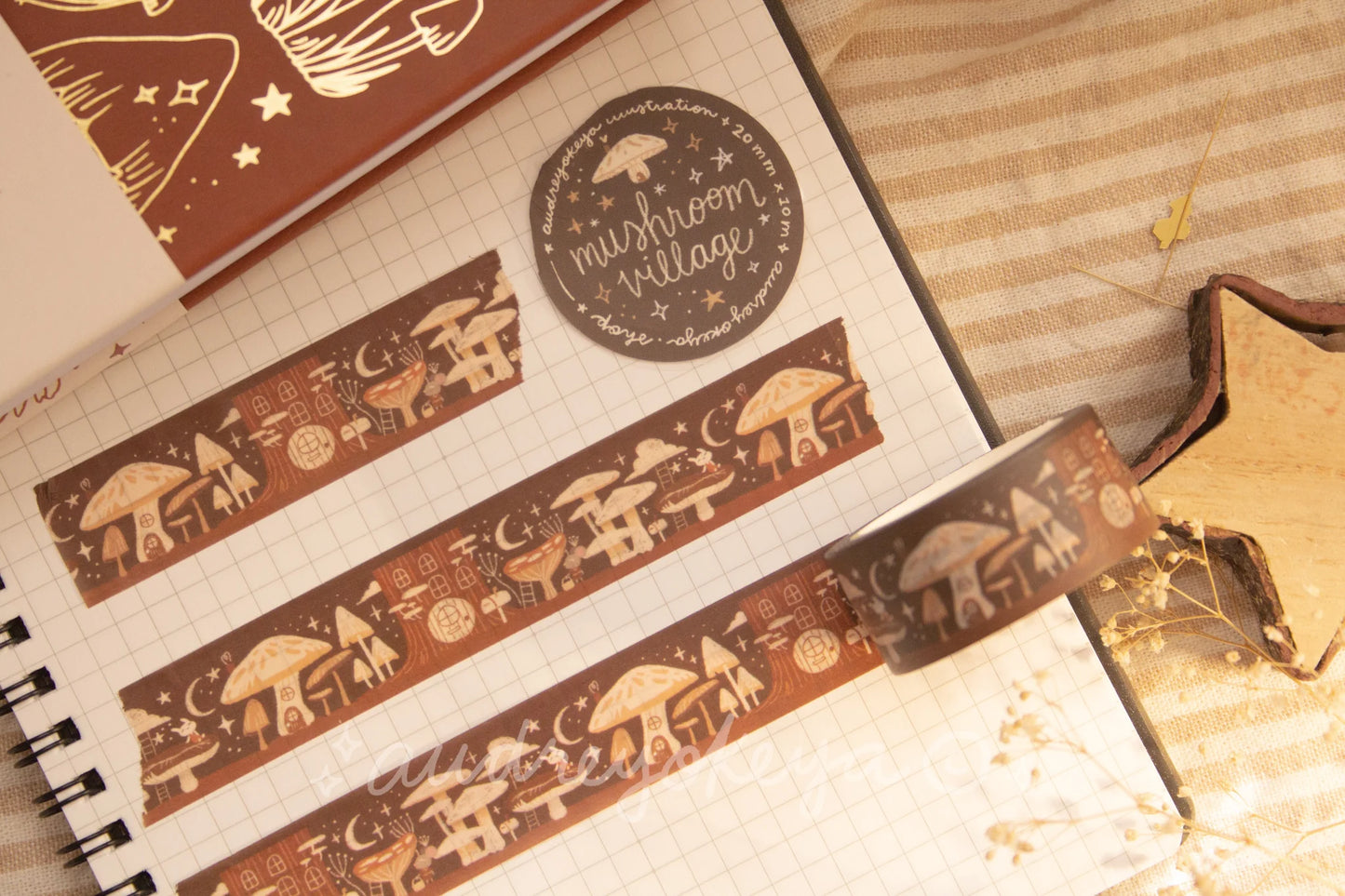 Okeya Stationery Co. - Washi Tape - Mushroom Village