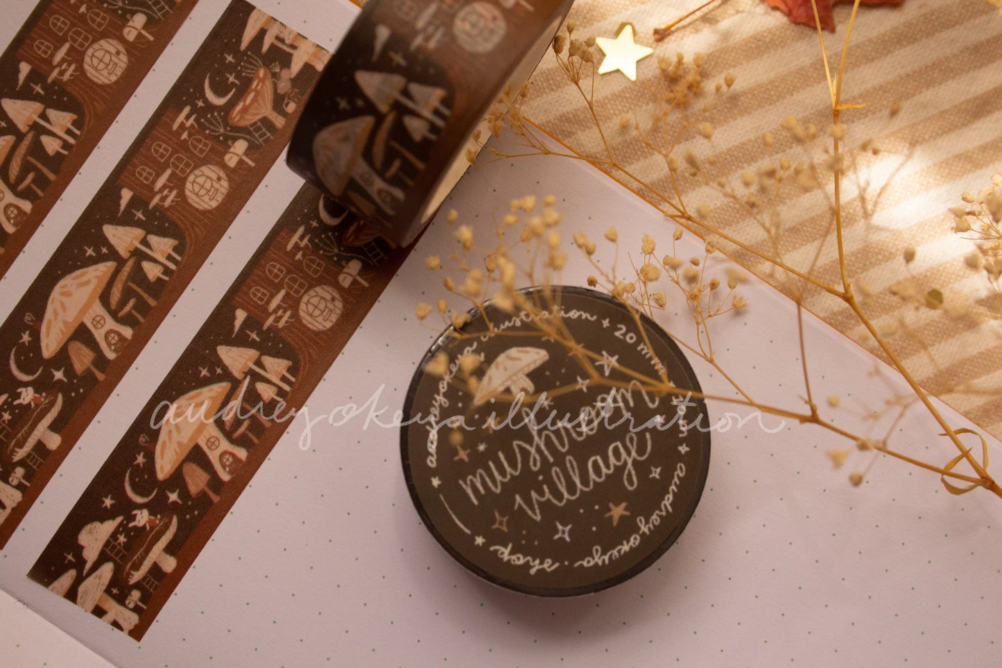 Okeya Stationery Co. - Washi Tape - Mushroom Village