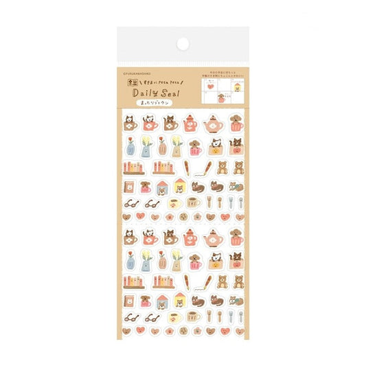 Furukawashiko Watashi-Biyori Daily Sticker - Muttari Brown
