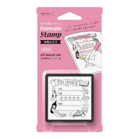 Midori Paintable Stamp - Pre-Inked - My Favorites