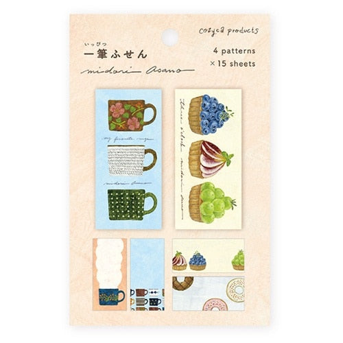 Cozyca x Midori Asano - Ippitsusen Sticky Notes - My Favorite Mugs, Three O'Clock
