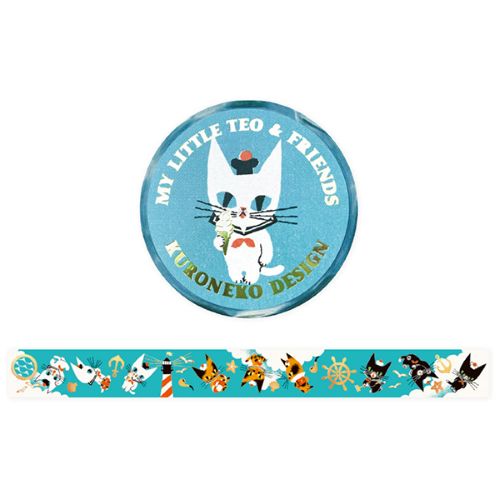 Cozyca x Kuroneko Design - Gold Foil Washi Tape - My Little Teo & Friends
