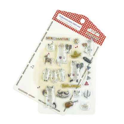 Kusuguru Japan - Pukurun Jam Jam Seal 3D Stickers - Nekomaruke
