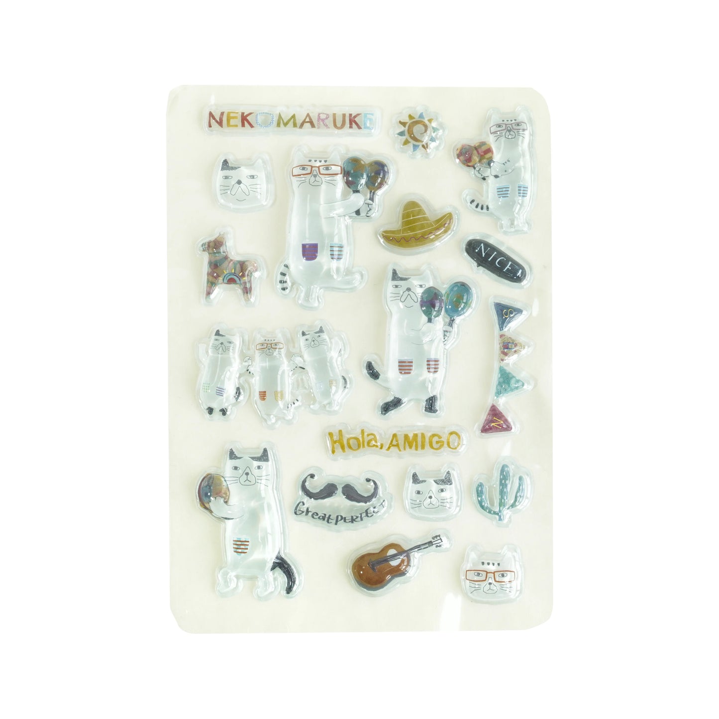Kusuguru Japan - Pukurun Jam Jam Seal 3D Stickers - Nekomaruke
