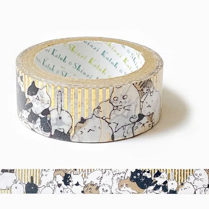 Shinzi Katoh Foil Washi Tape - Neko Neko Ne Series - Nekonekone