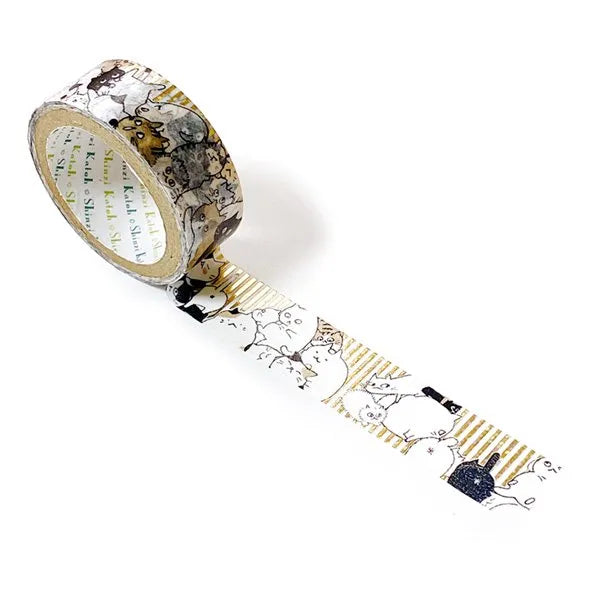 Shinzi Katoh Foil Washi Tape - Neko Neko Ne Series - Nekonekone