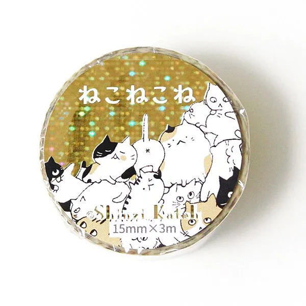 Shinzi Katoh Foil Washi Tape - Neko Neko Ne Series - Nekonekone