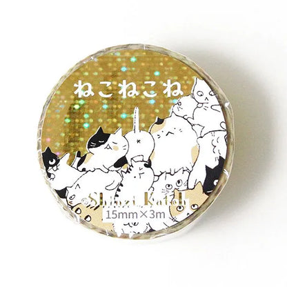 Shinzi Katoh Foil Washi Tape - Neko Neko Ne Series - Nekonekone
