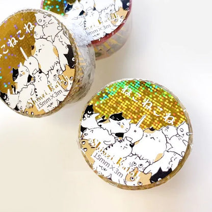 Shinzi Katoh Foil Washi Tape - Neko Neko Ne Series - Nekonekone