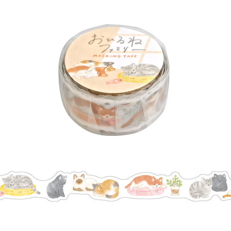 Mind Wave Naptime Family Washi Tape - Nekoyama-san Family