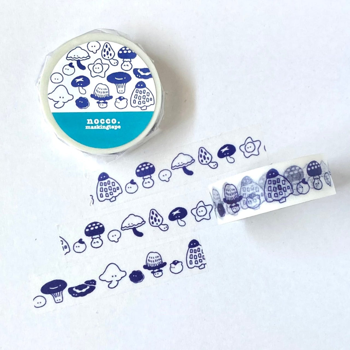 nocco. - Washi Tape - White Loose Mushrooms
