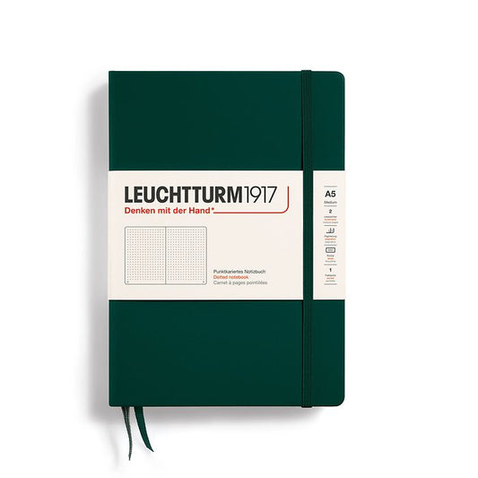 Leuchtturm1917 A5 Medium Notebook - Dotted, Forest Green
