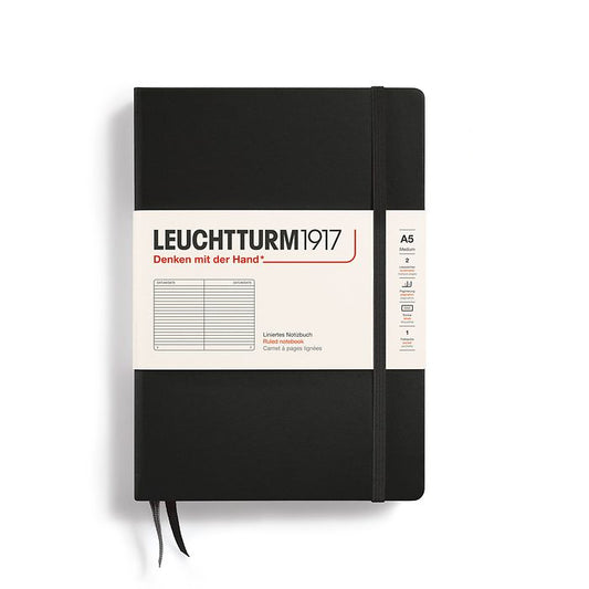 Leuchtturm1917 A5 Medium Notebook - Ruled, Black