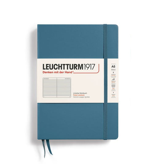 Leuchtturm1917 A5 Medium Notebook - Ruled, Stone Blue