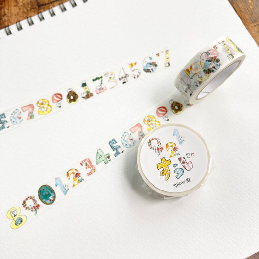 Spica Garden Washi Tape - muu-chan Series - Numbers
