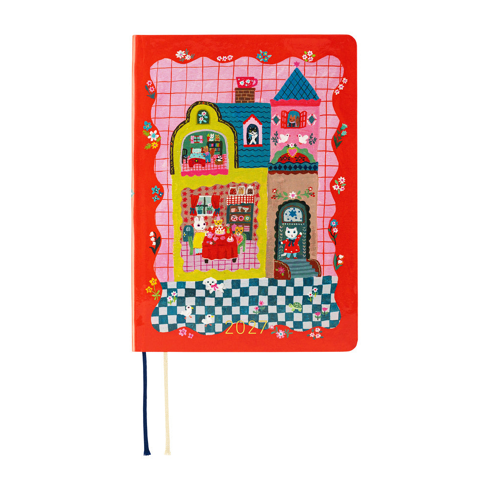 Hobonichi Techo 2027 HON - JPN Edition - A6 - Yumi Kitagishi: White Cat and Rabbit’s Tea Room