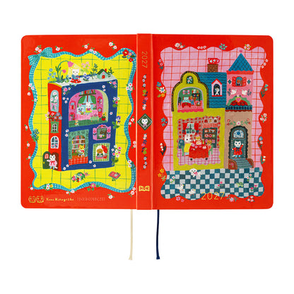 Hobonichi Techo 2027 HON - JPN Edition - A6 - Yumi Kitagishi: White Cat and Rabbit’s Tea Room