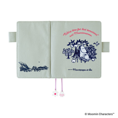Hobonichi Original A6 Cover - Moomin: My Yard - Pale Mint