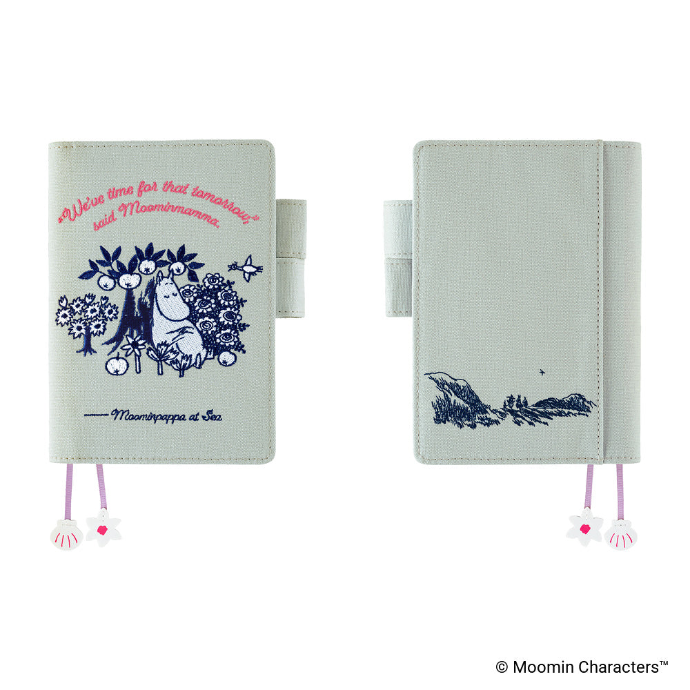 Hobonichi Original A6 Cover - Moomin: My Yard - Pale Mint