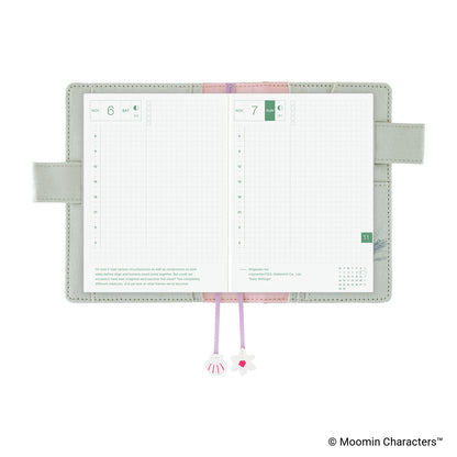 Hobonichi Original A6 Cover - Moomin: My Yard - Pale Mint