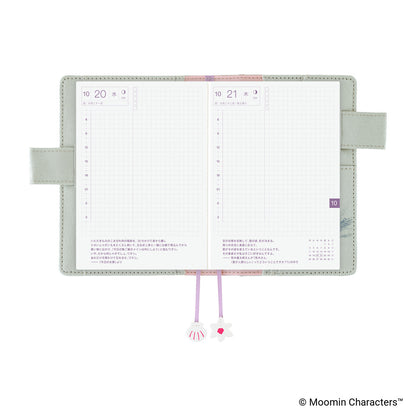 Hobonichi Original A6 Cover - Moomin: My Yard - Pale Mint