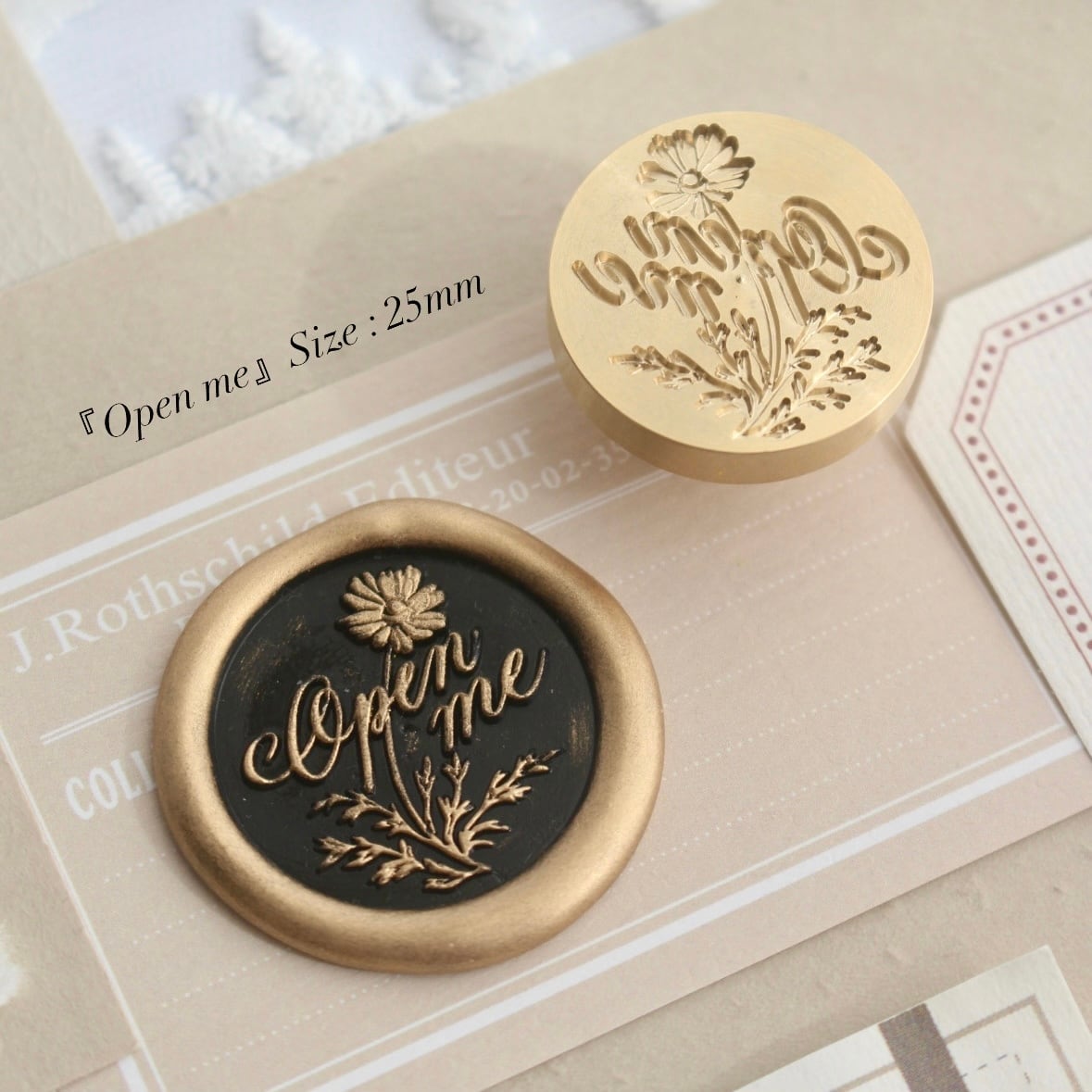 Myrtilles Atelier x Madobe no Meissel - Wax Seal Stamp - Open Me (Chamomile)