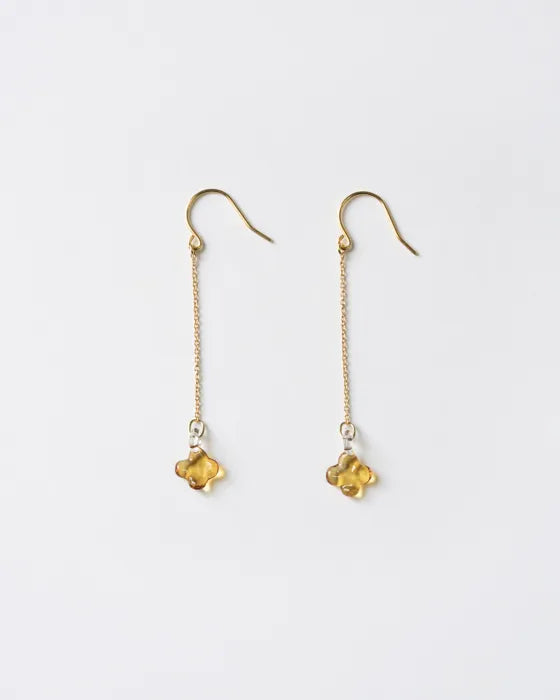 HARIO Lampwork Factory x Iida Umbrella Store - Glass Earrings - Osmanthus Amber