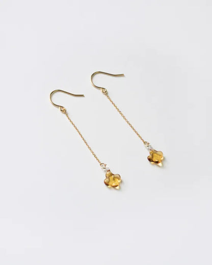 HARIO Lampwork Factory x Iida Umbrella Store - Glass Earrings - Osmanthus Amber